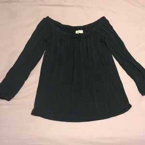 Black Hollister Off the Shoulder Long Sleeve Top